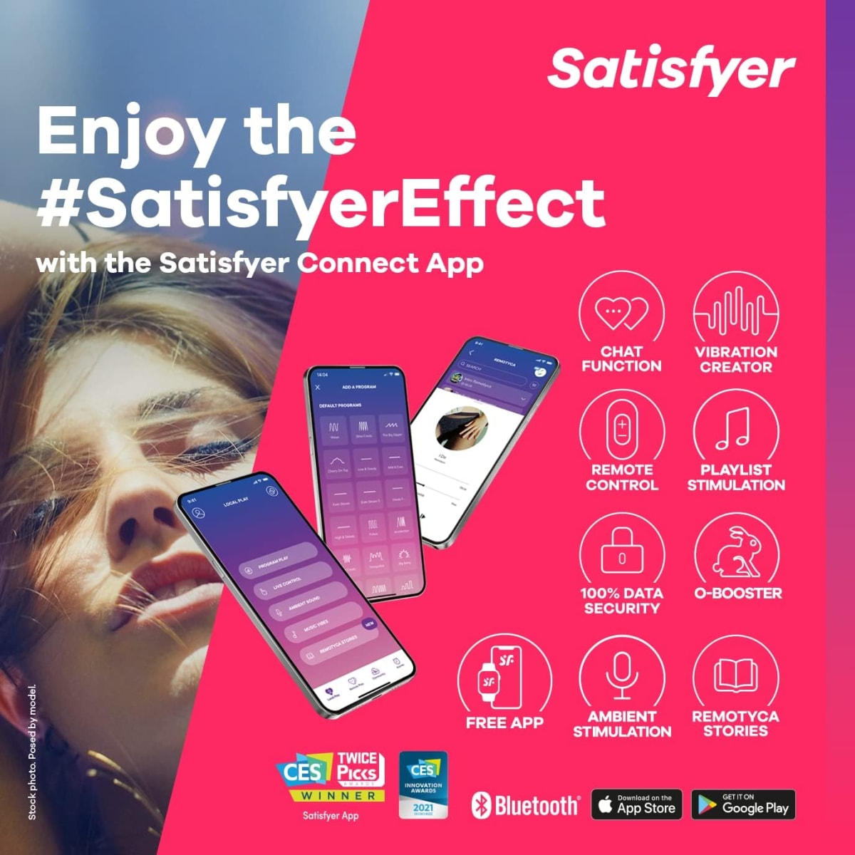 Vibrador de pareja con APP Double Flex Satisfyer - Negro2
