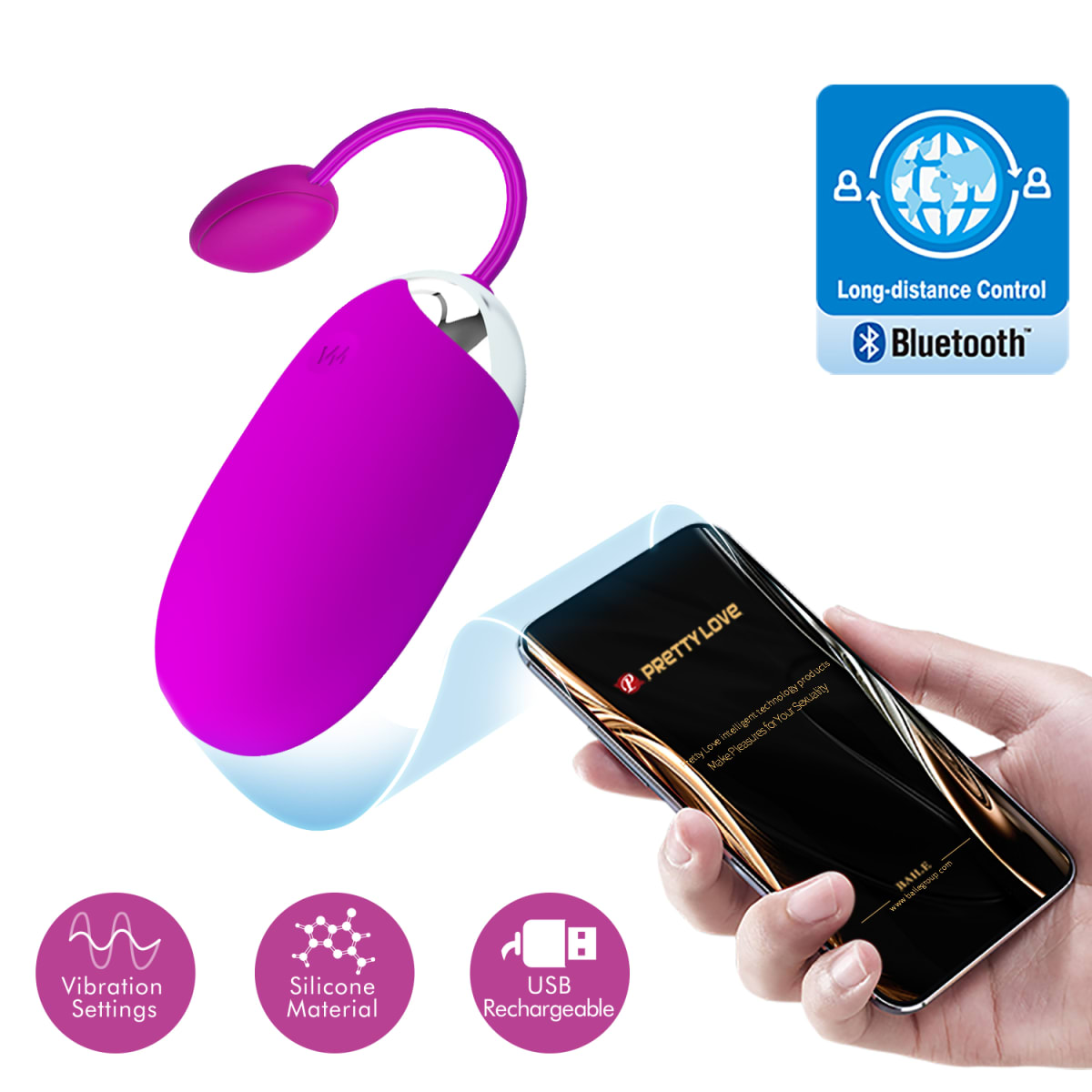 Vibrador con App Abnner Morado - Recargable1