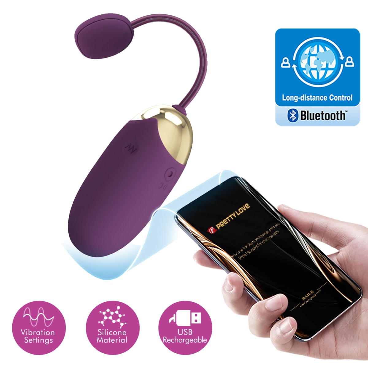 Vibrador con App Abnner Violeta - Recargable1