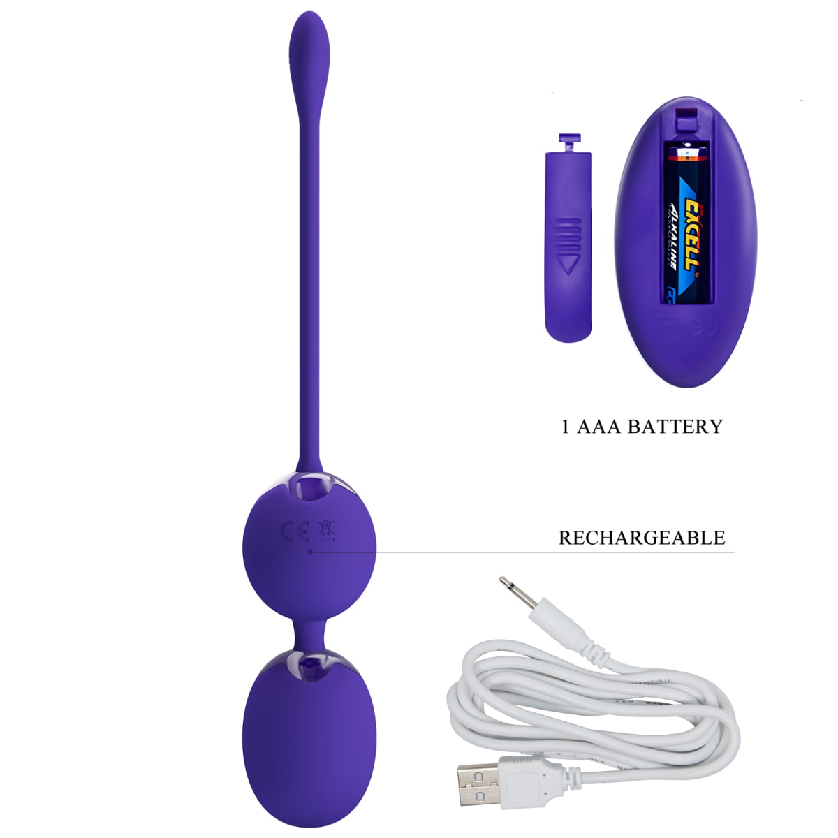 Bolas vibratorias Willie Azul - Recargable3