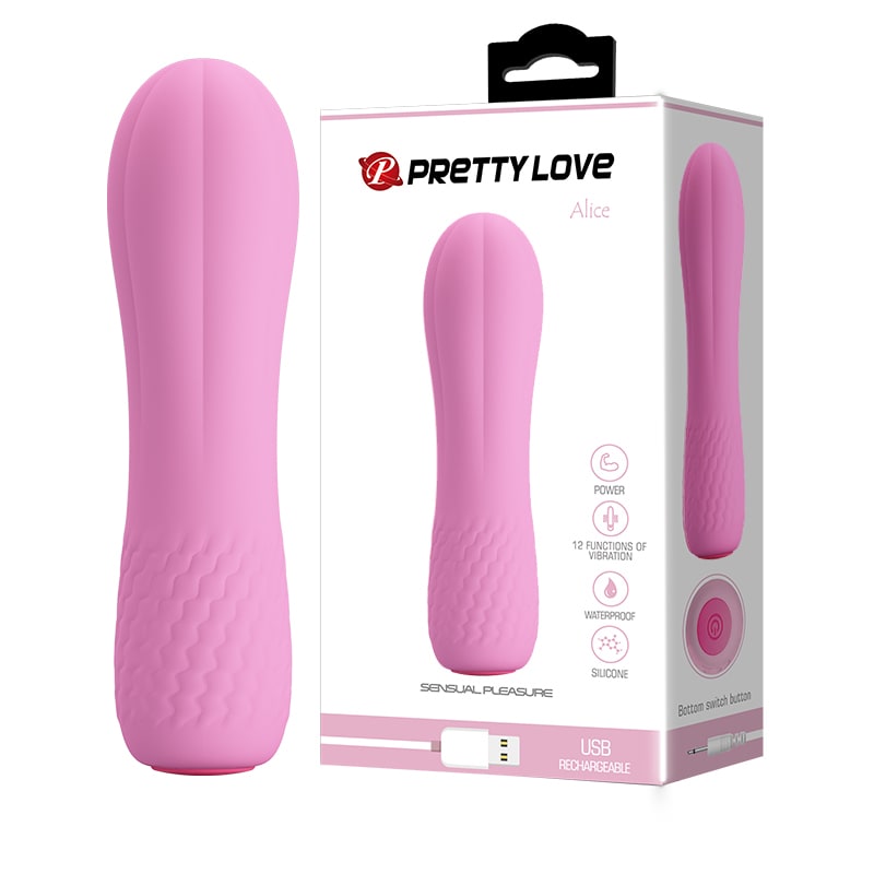 Vibrador Alice Rosado recargable1