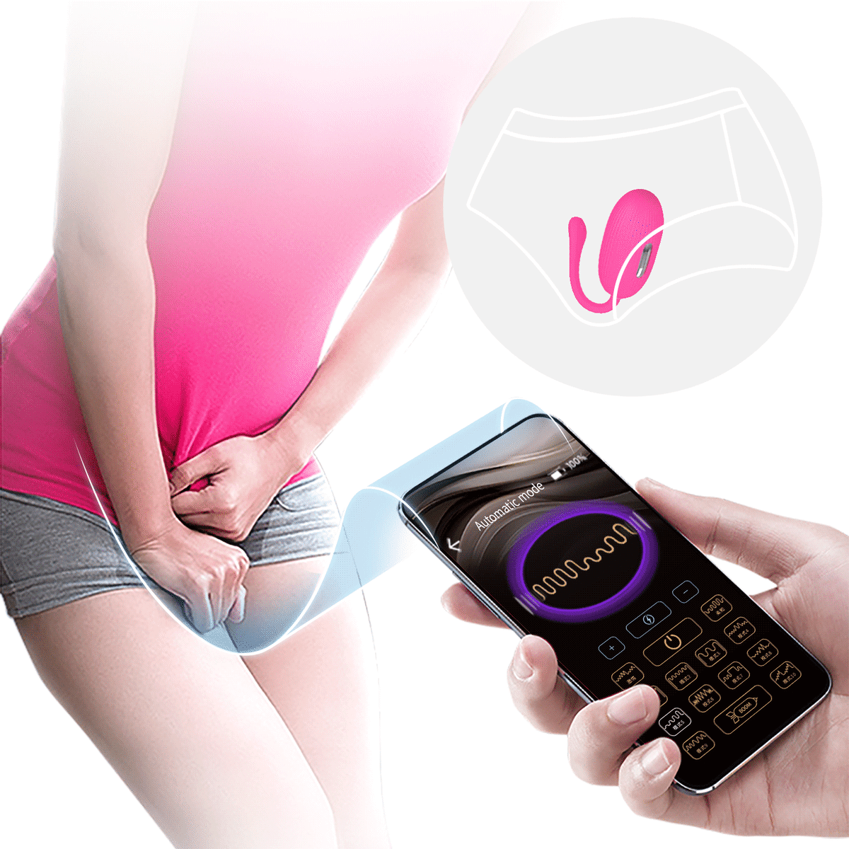 Vibrador con APP Doreen Magenta - Recargable2