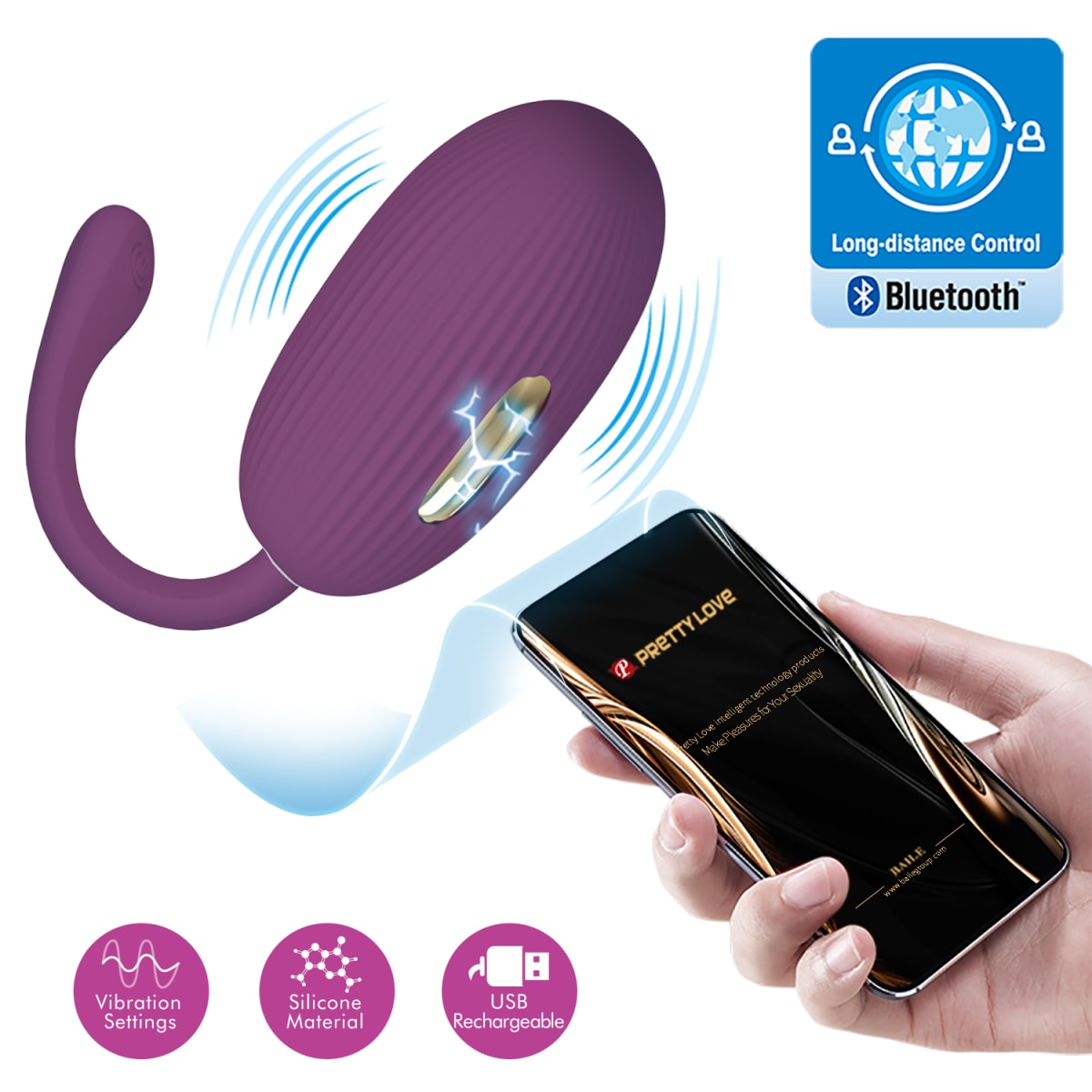 Vibrador con app doreen dark recargable3