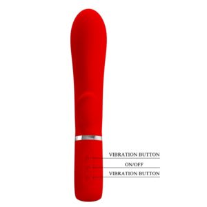 Vibrador Rabbit Thomas Rojo - Recargable4