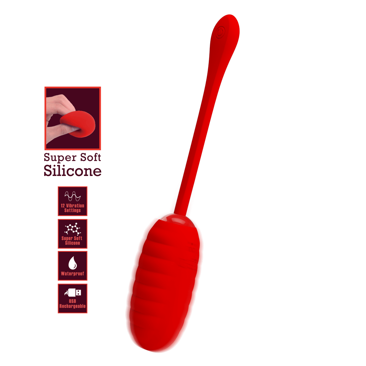 Vibrador huevo Kirk Rojo - Recargable1