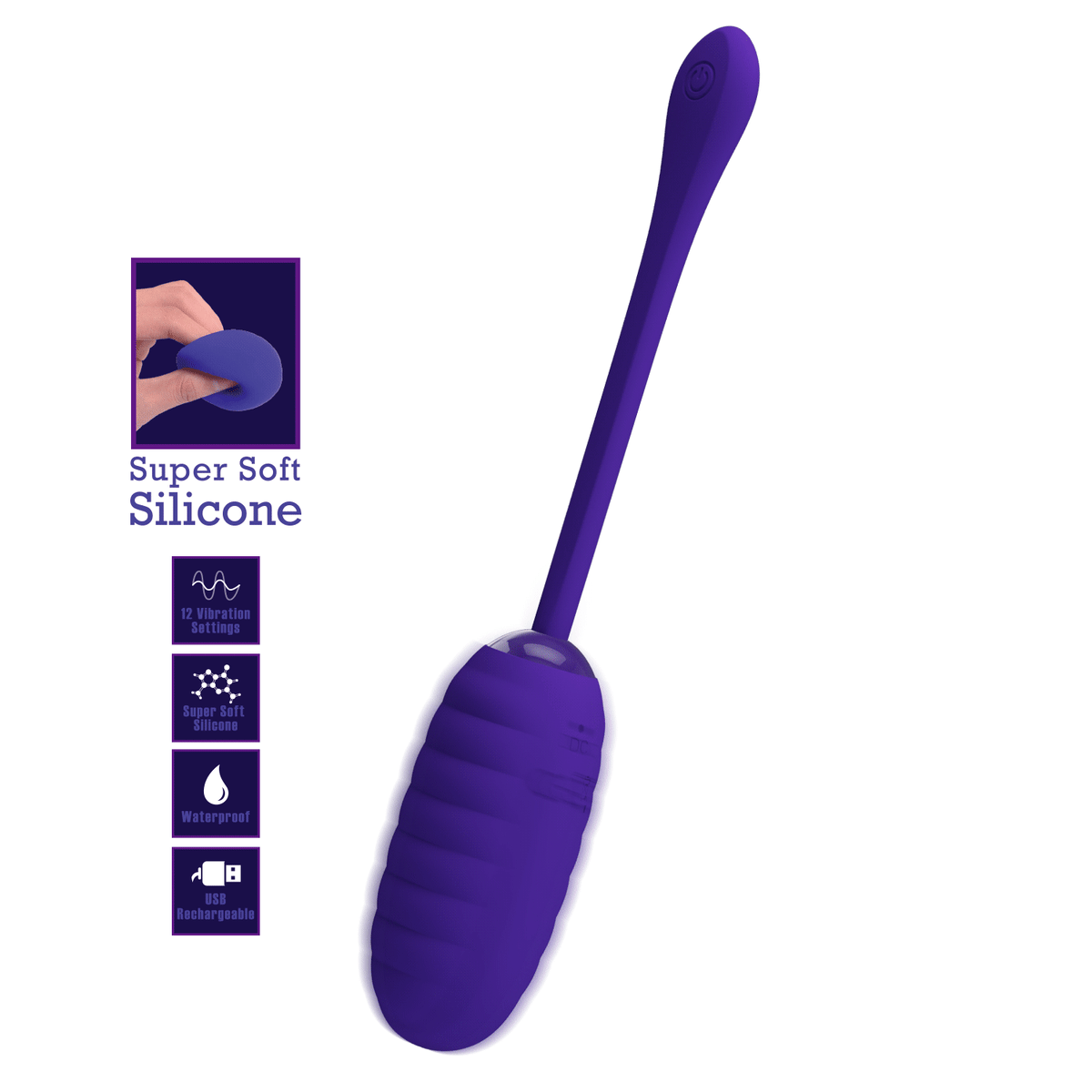 Vibrador huevo Kirk Azul - Recargable1