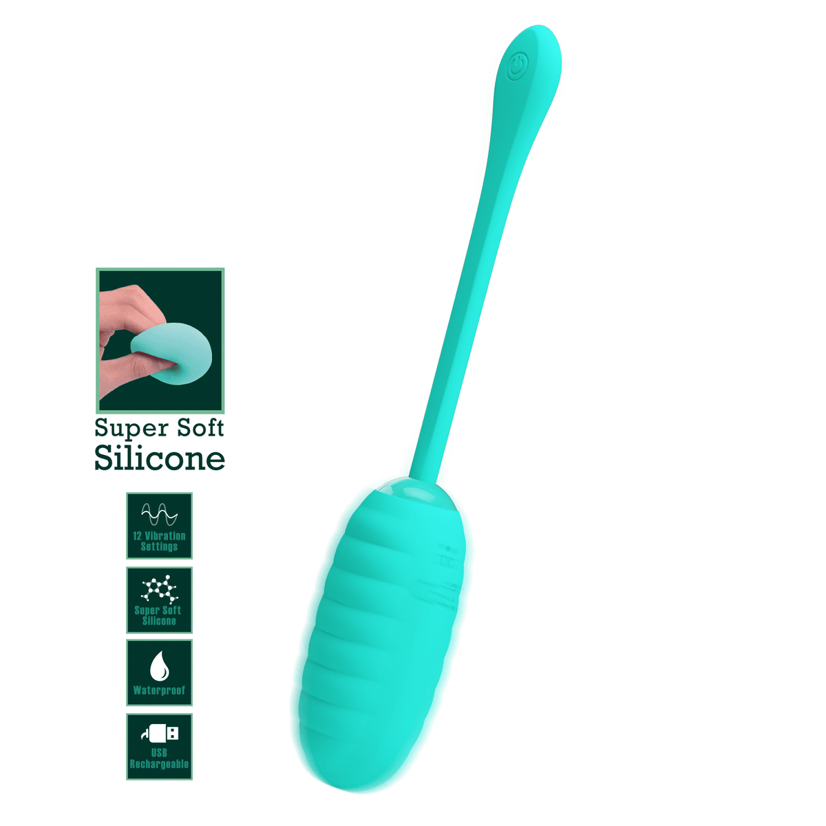 Vibrador huevo Kirk Cyan - Recargable1