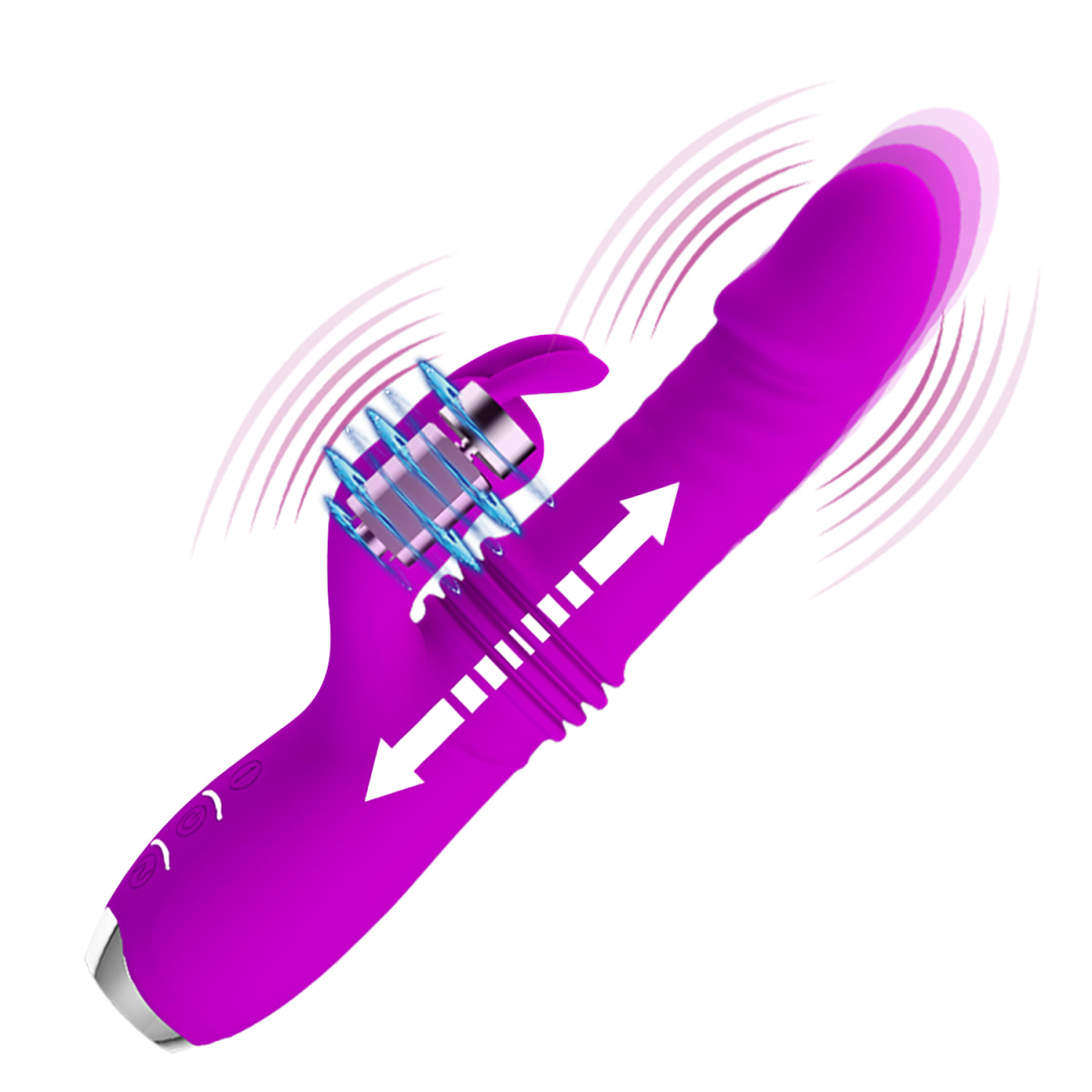 Vibrador Rabbit Retractil Dorothy morado - Recargable1