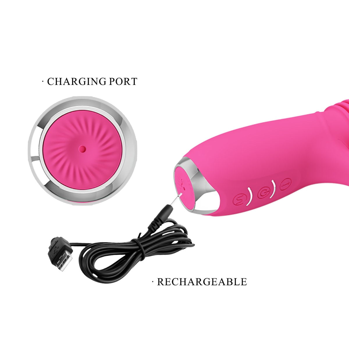 Vibrador Rabbit Retractil Dorothy magenta - Recargable5