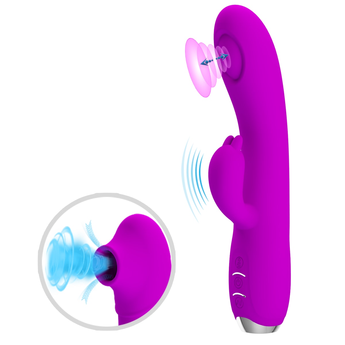 Vibrador Rabbit con Succionador Regina Morado - Recargable1