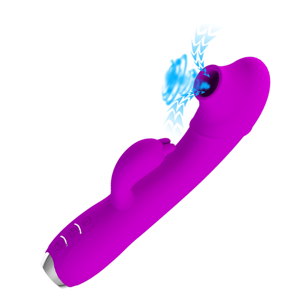 Vibrador Rabbit con Succionador Regina Morado - Recargable2