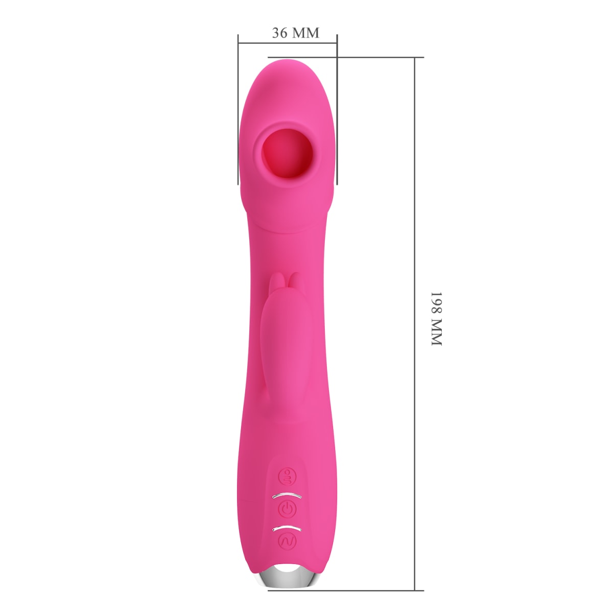 Vibrador Rabbit con Succionador Regina Fucsia - Recargable5