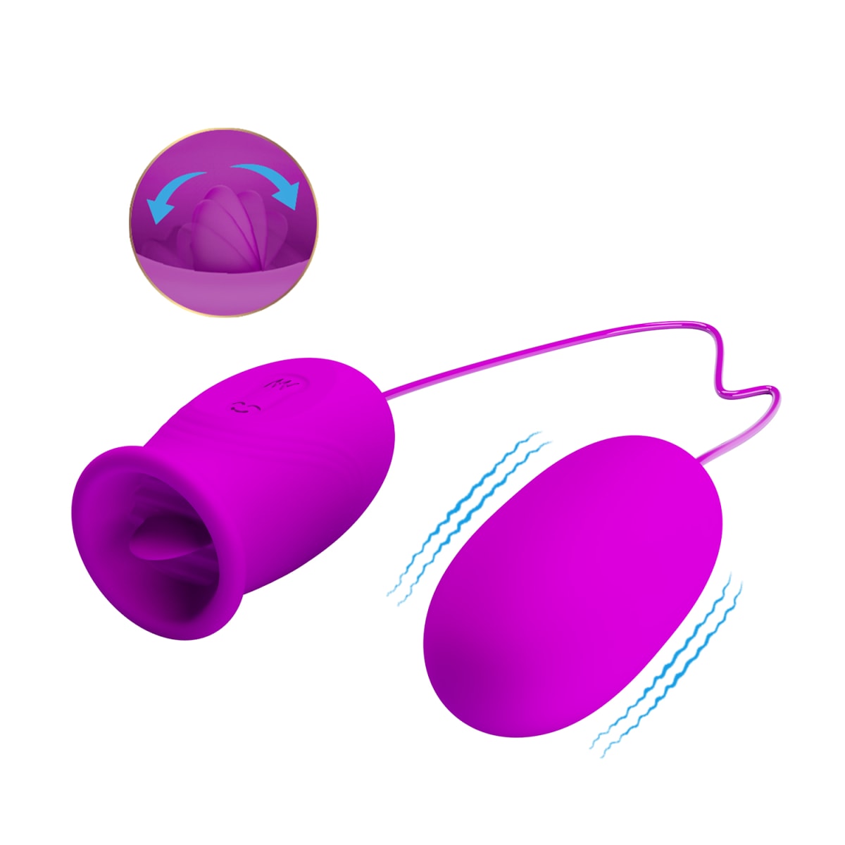 Vibrador doble Daisy morado - Recargable1
