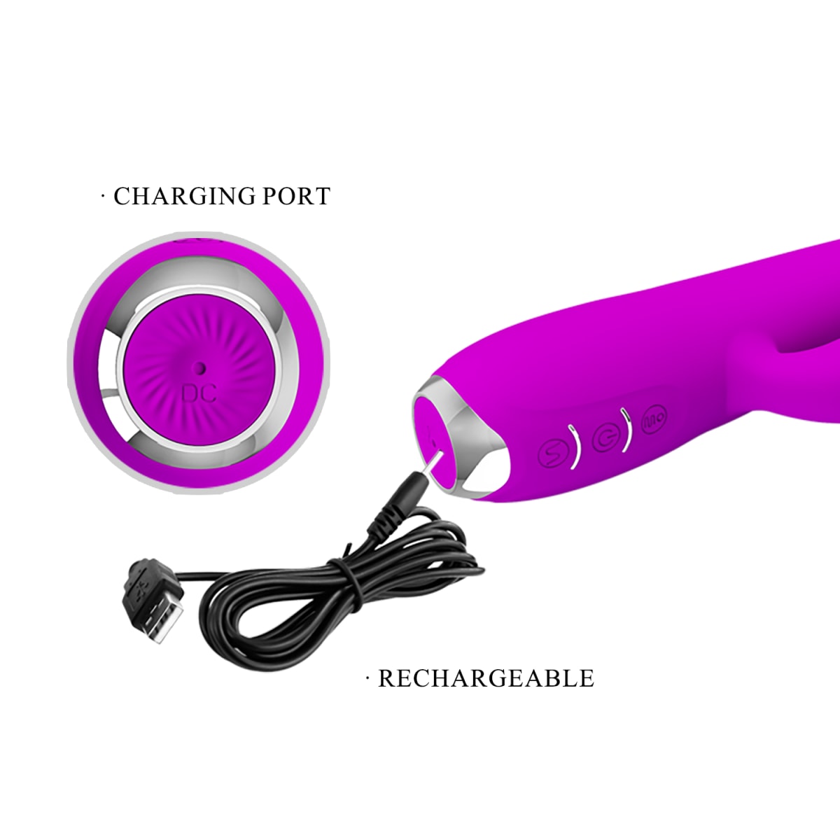 Vibrador Rabbit Gloria recargable Morado6