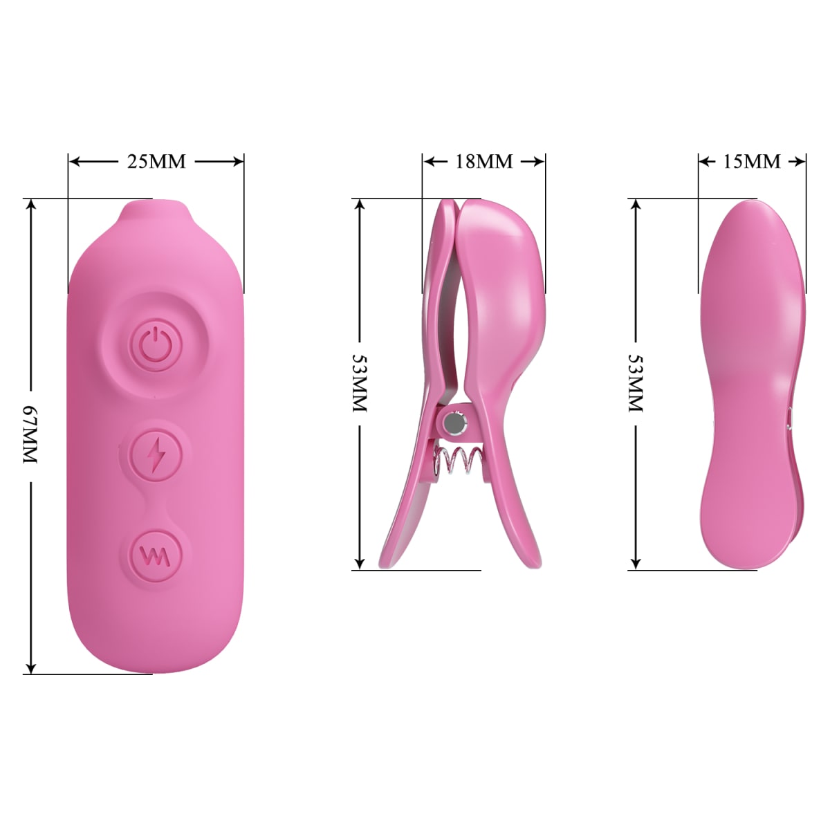 Vibrador para pezones con electroestimulación - Recargable3