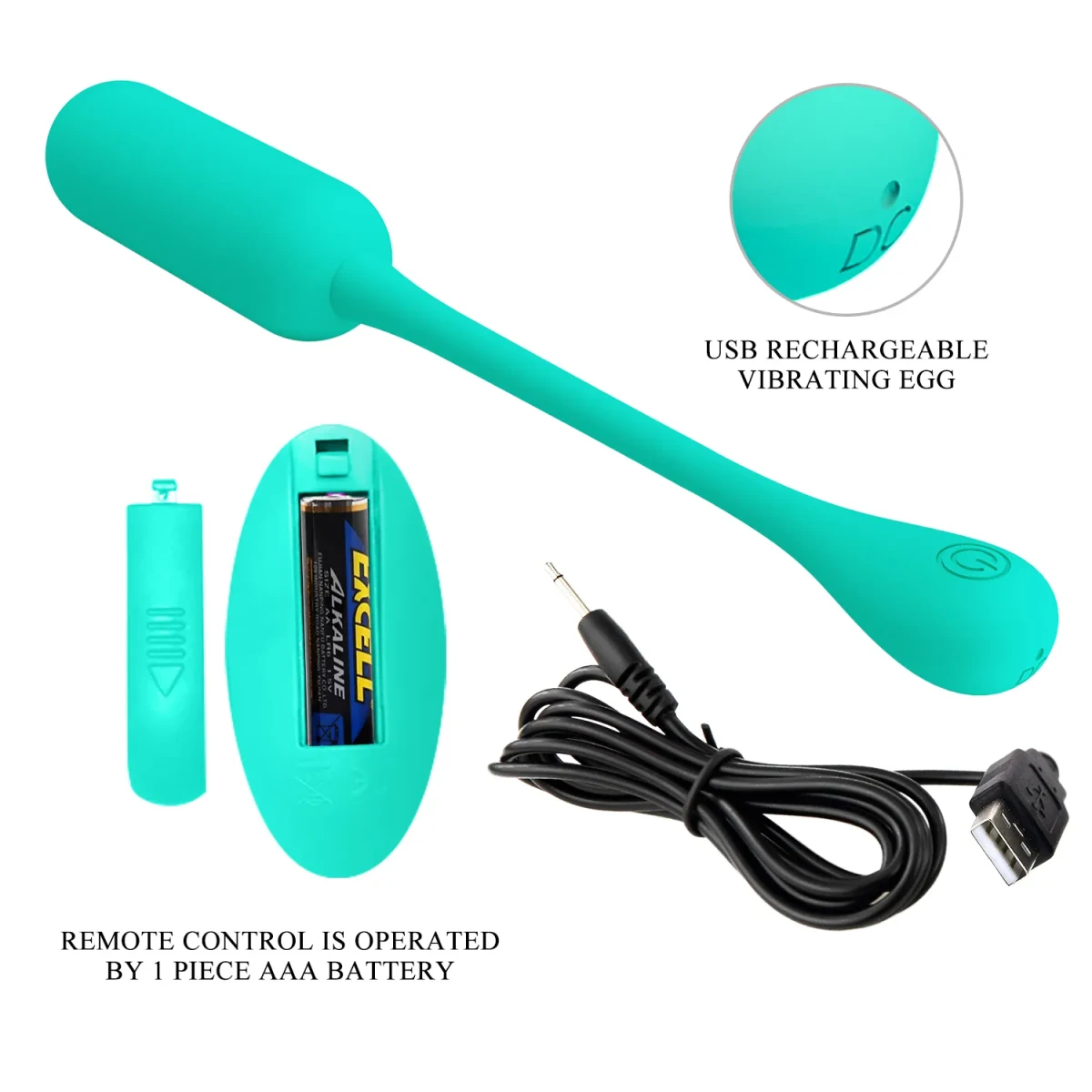 Vibrador huevo Lechies verde recargable3