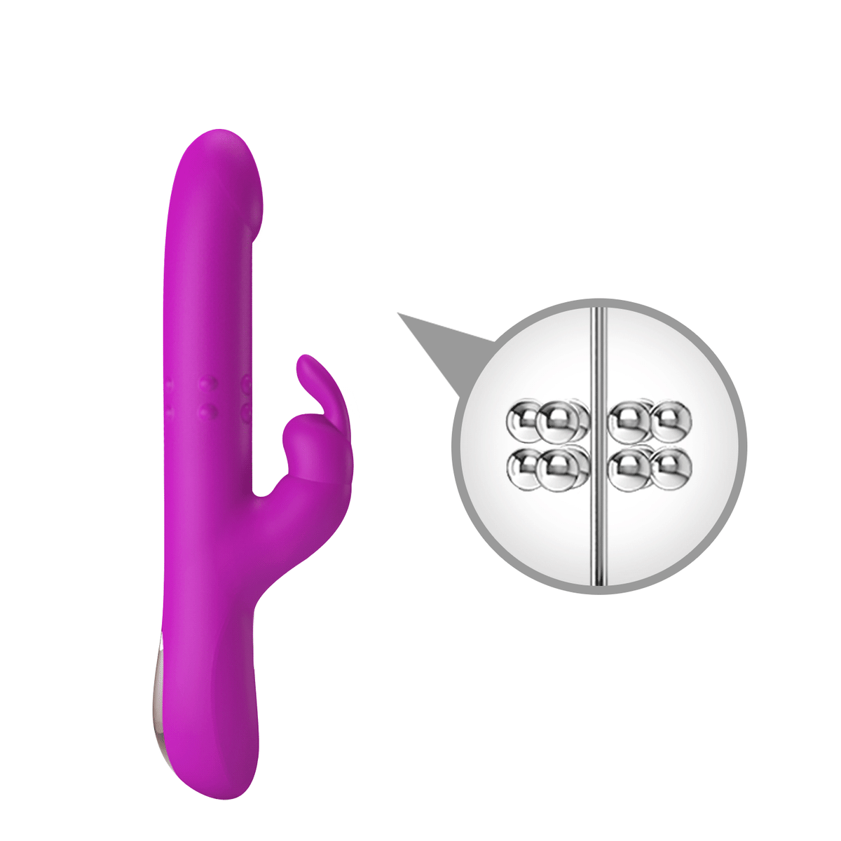 Vibrador rabbit retractil Reese morado - Recargable3