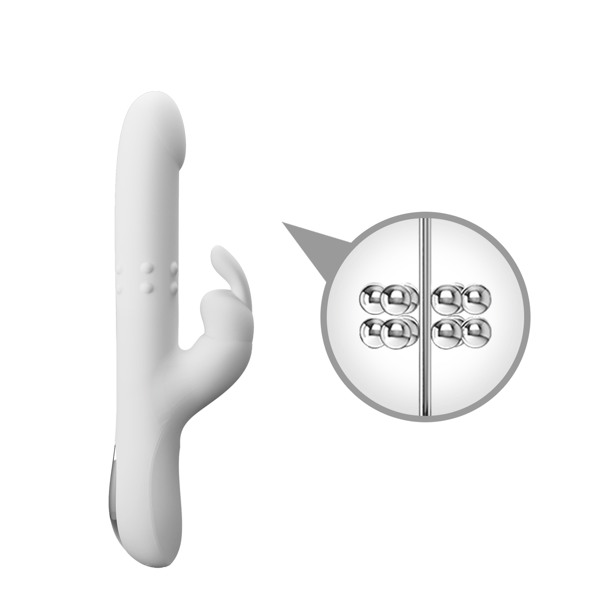 Vibrador rabbit retractil Reese blanco - Recargable3