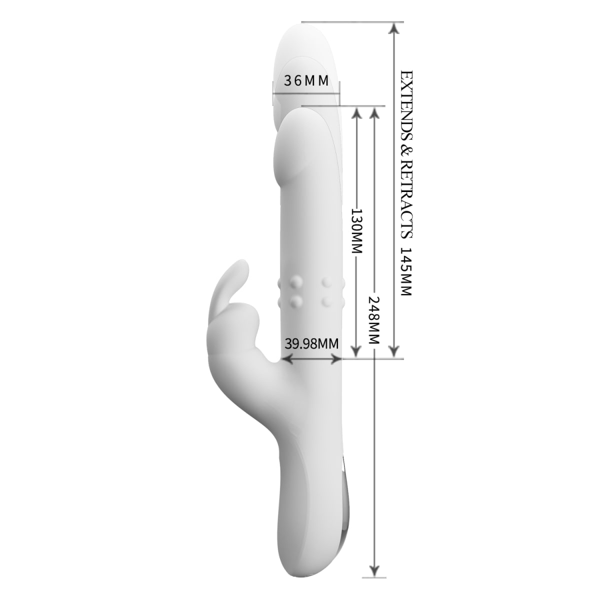 Vibrador rabbit retractil Reese blanco - Recargable4