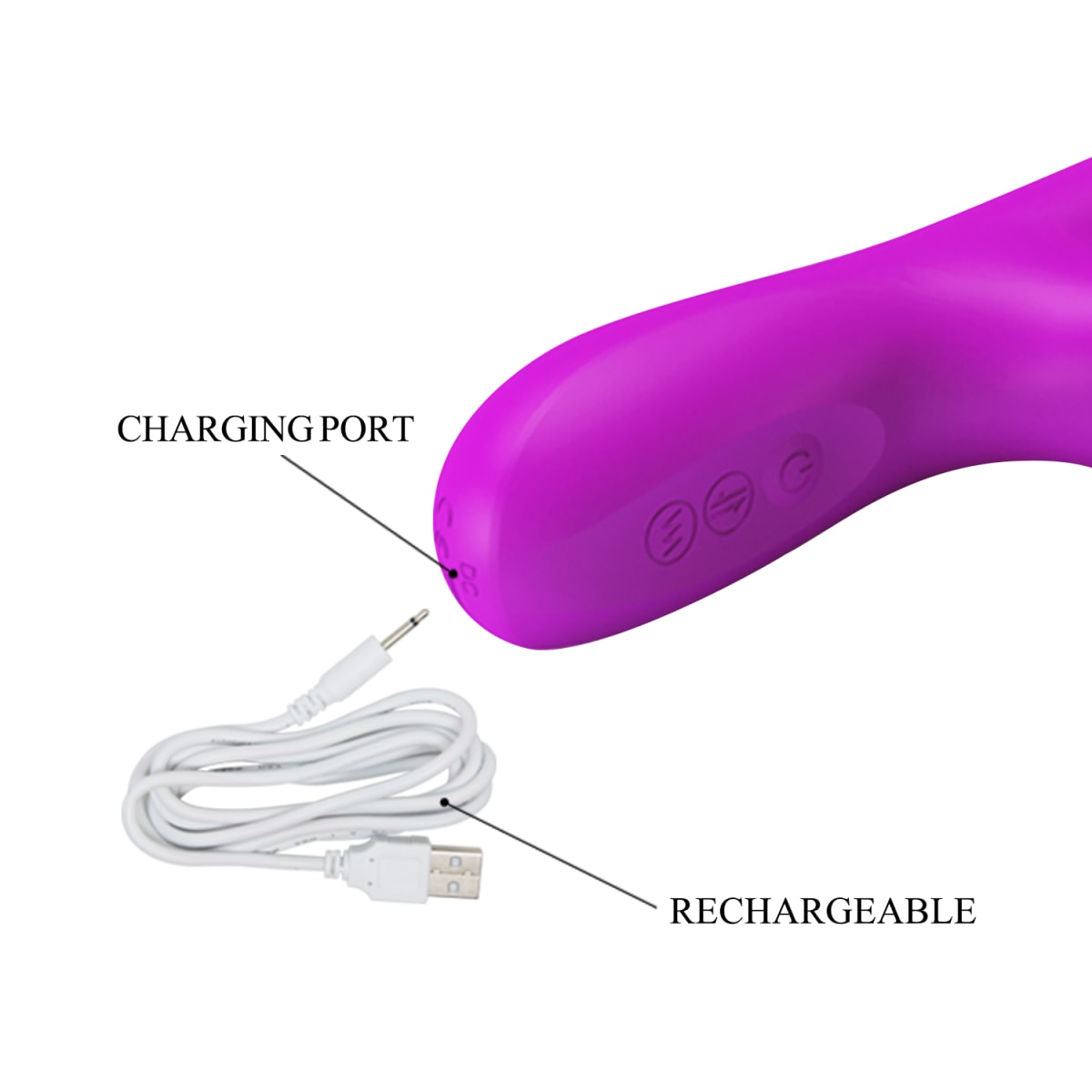 Vibrador rabbit retractil Reese morado - Recargable5