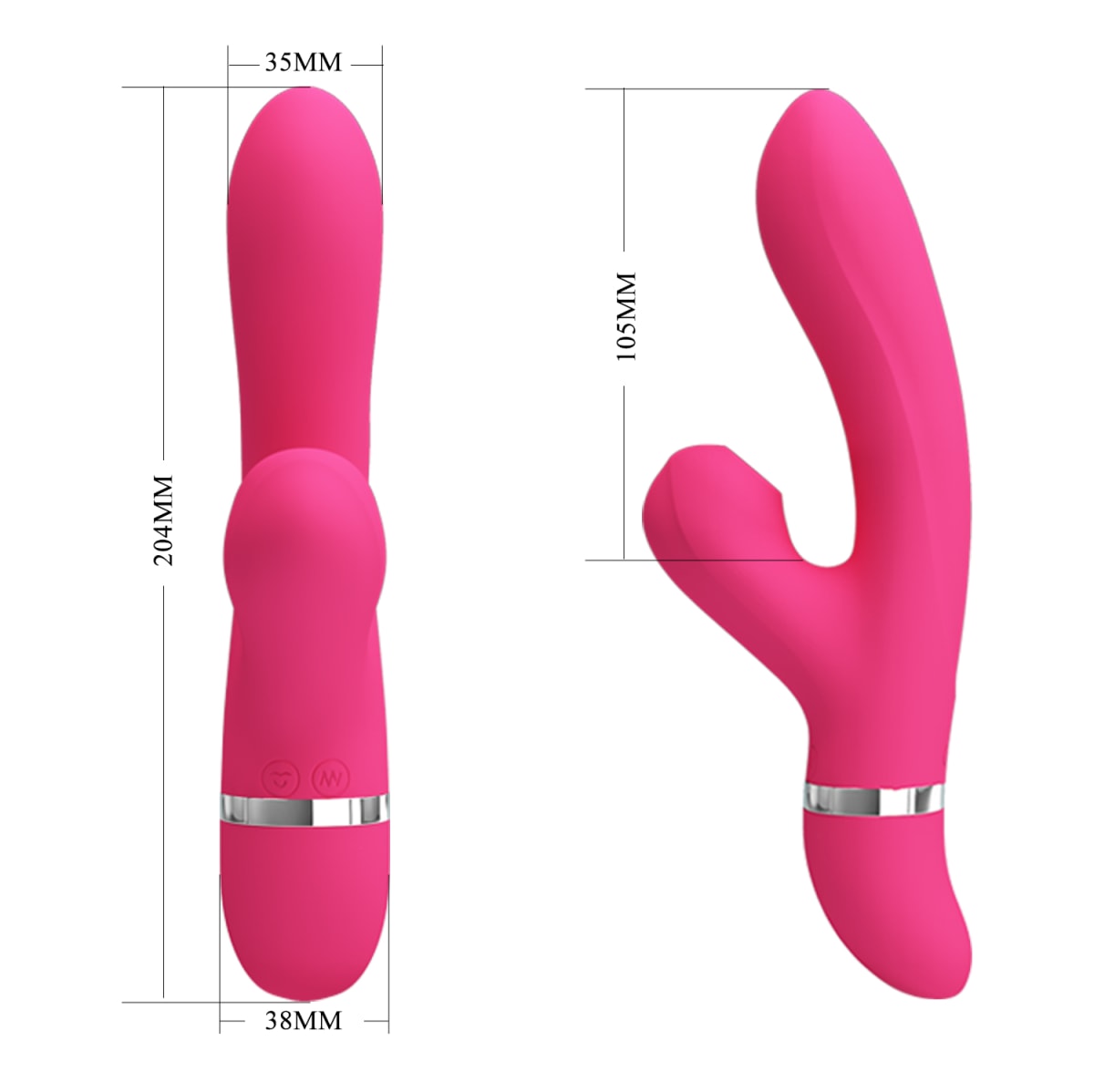 Vibrador rabbit con succionador Willow5