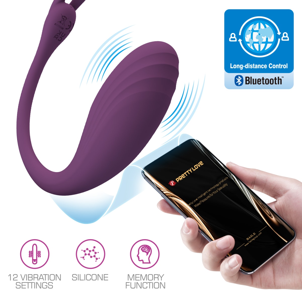 Vibrador con app Catalina recargable Dark3