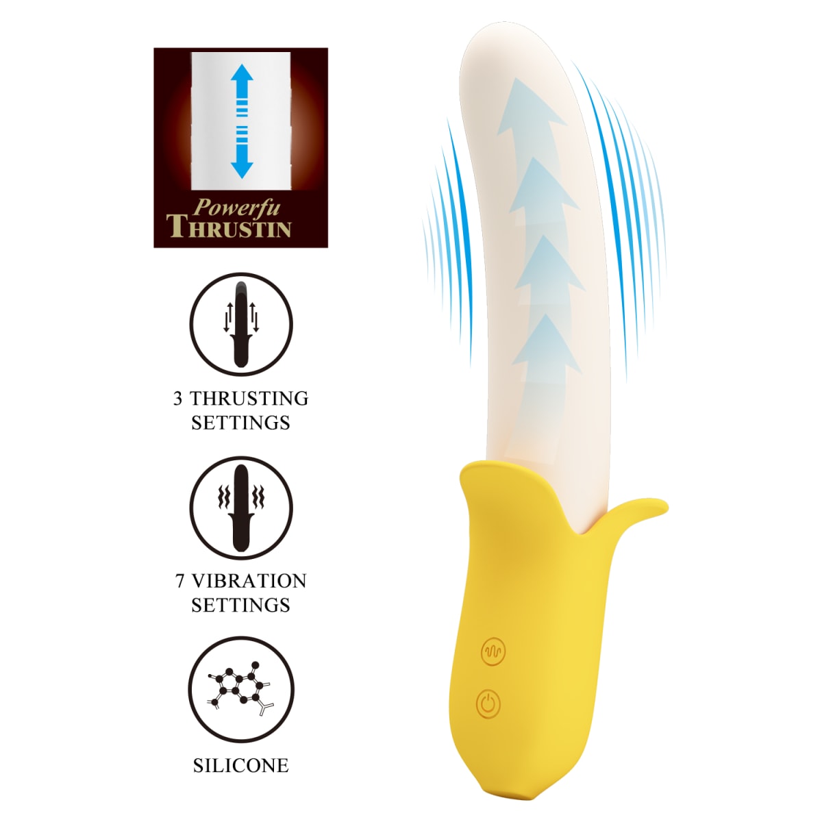 Vibrador retractil banana - Recargable1