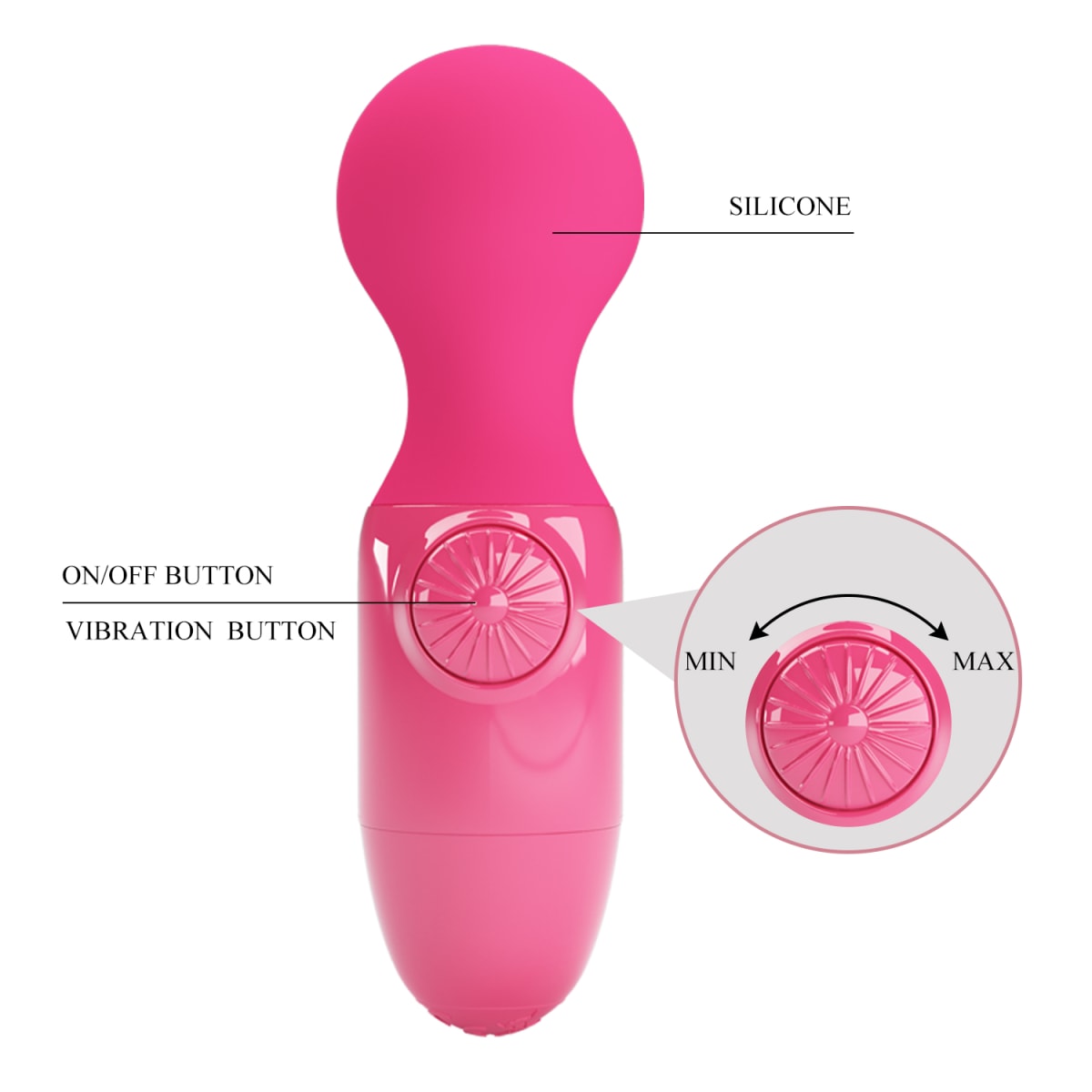 Vibrador mini Stick fucsia - Recargable3