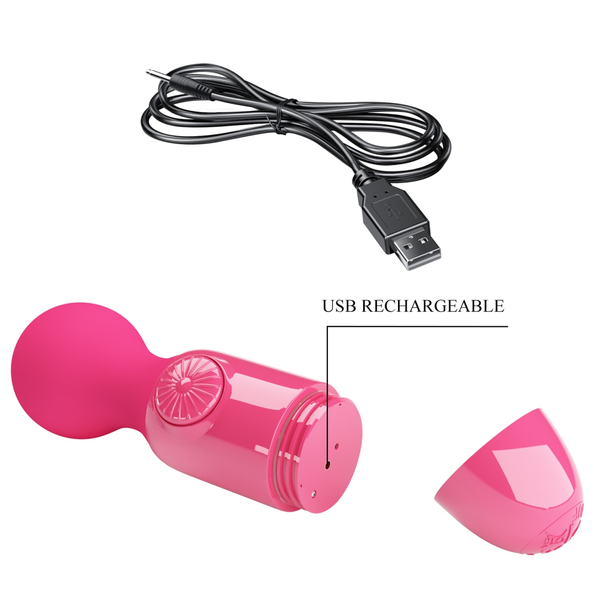 Vibrador mini Stick fucsia - Recargable4