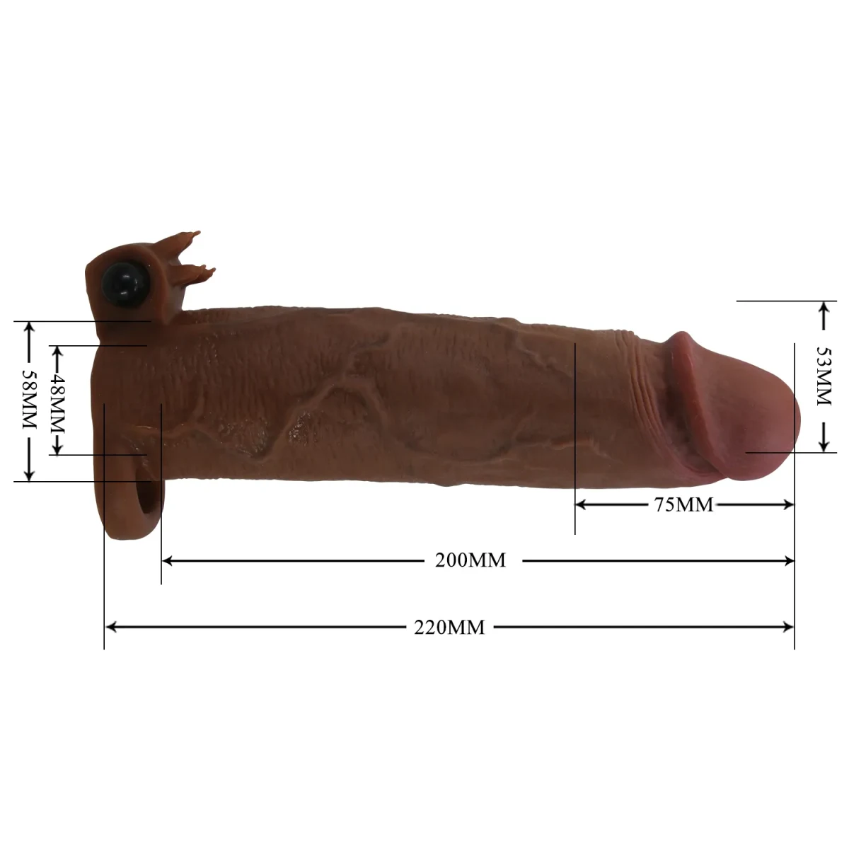 Funda vibradora con sujetador Xerxes Marrón2