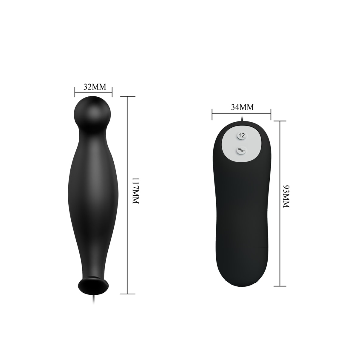 Vibrador anal silicona 12 cm3