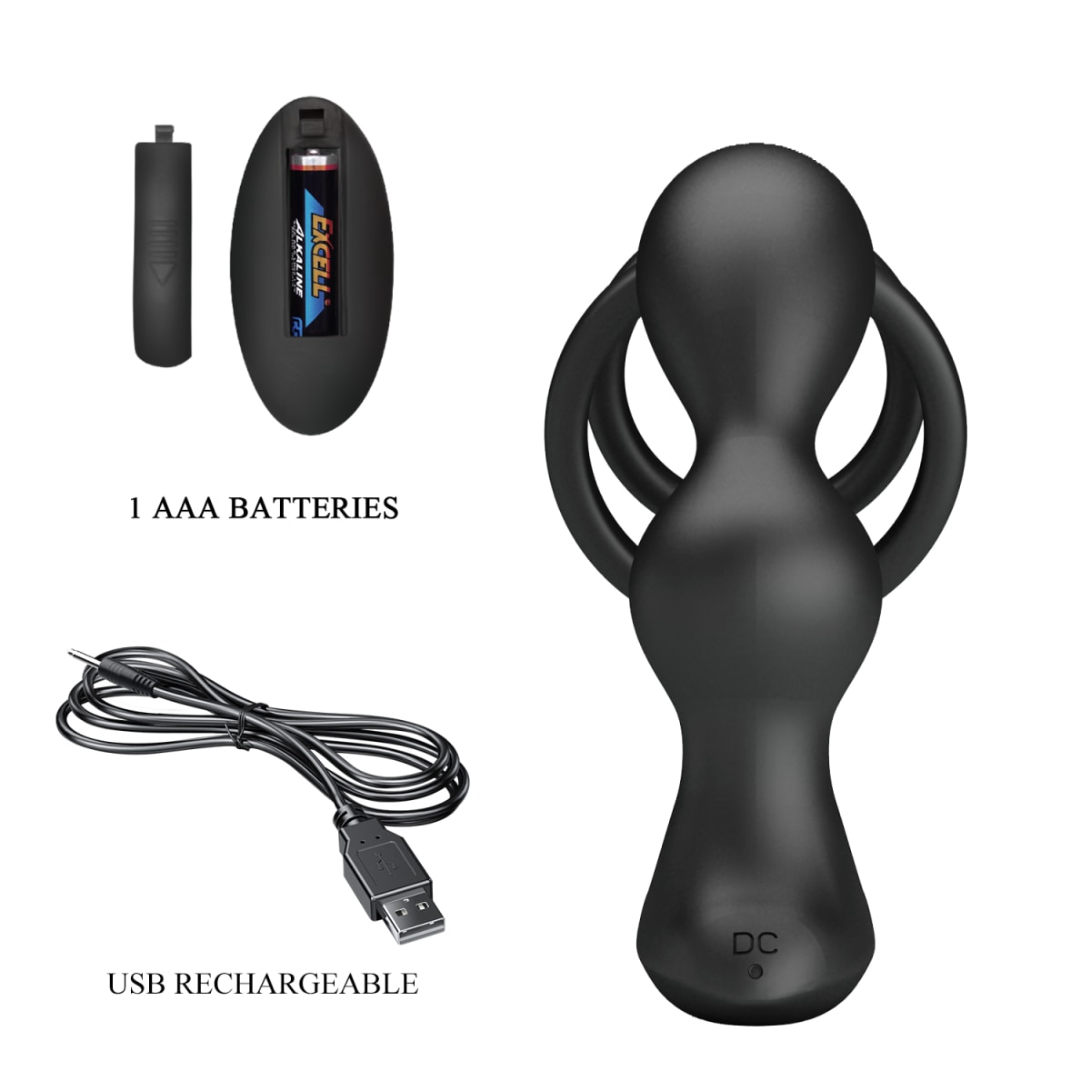 Vibrador prostático con anillo - Recargable3