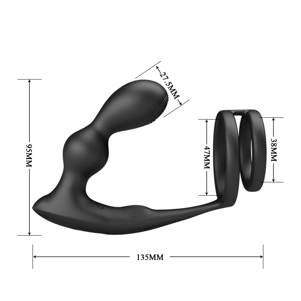 Vibrador prostático con anillo - Recargable4