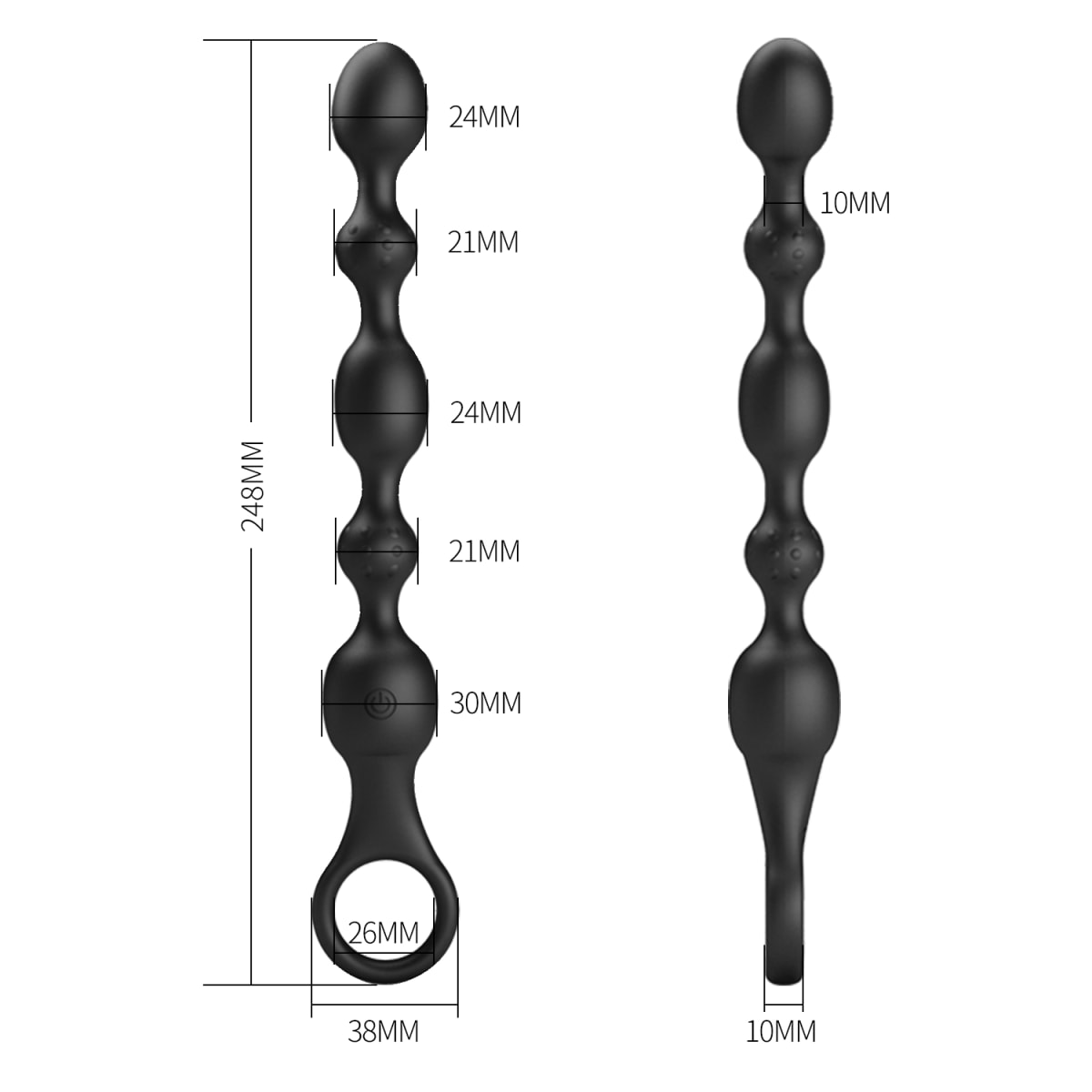 Bolas vibradoras anales silicona - Recargable3