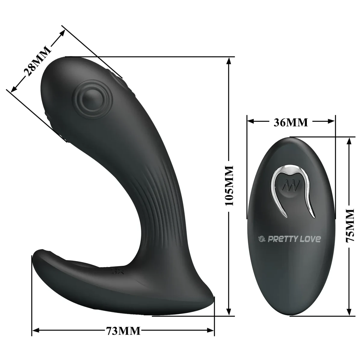 Vibrador prostatico con control y 4 zonas de pulsaciones Mirabelle4