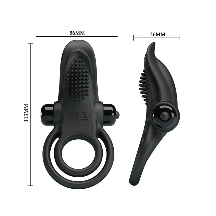 Anillo vibrador de silicona negro2
