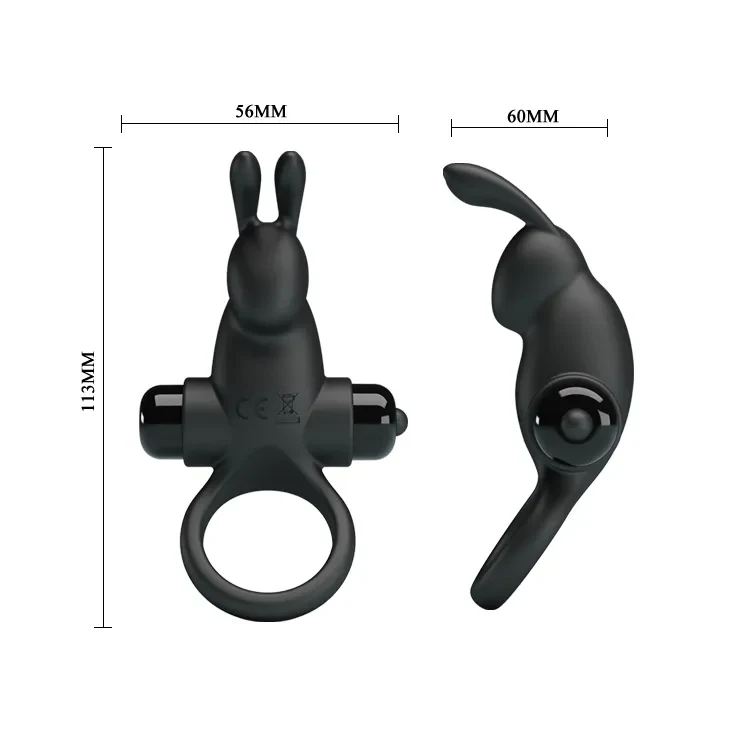 Anillo vibrador Conejo color negro3