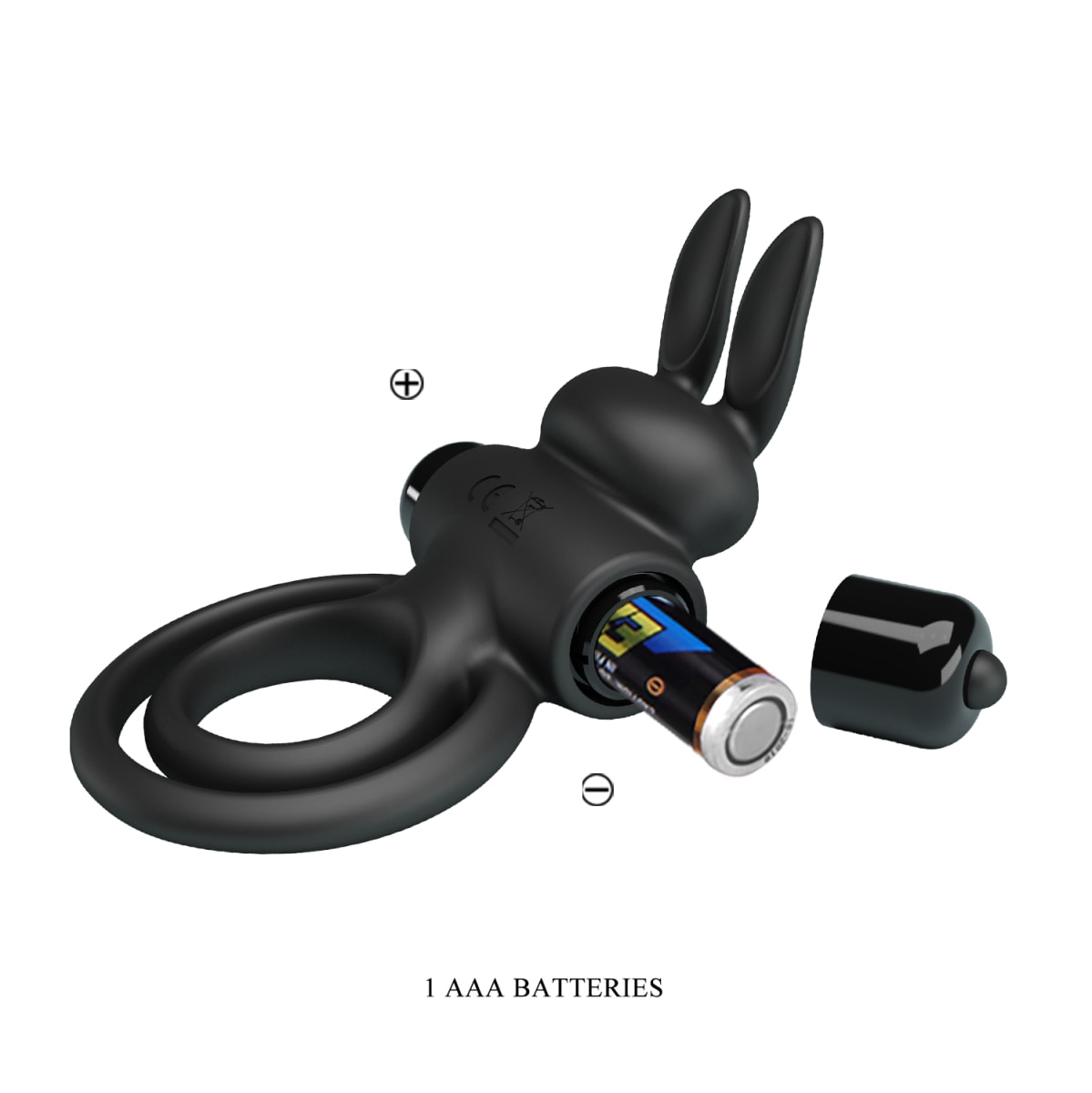 Anillo vibrador de silicona negro 23