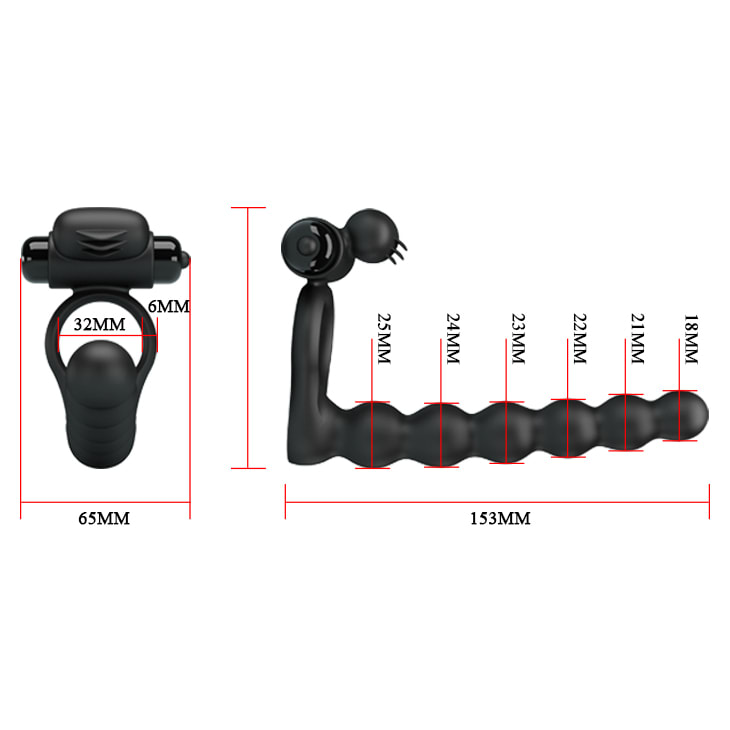 Anillo vibrador con estimulador anal Hércules3