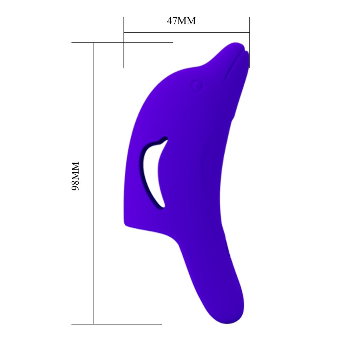 Vibrador para dedo Delphini azul - Recargable2