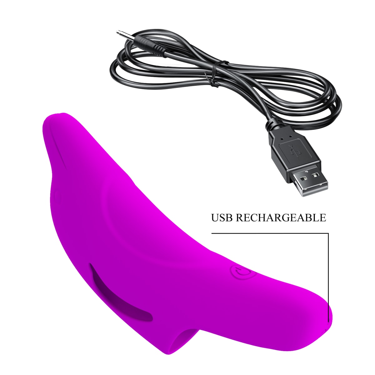 Vibrador para dedo Delphini morado - Recargable4