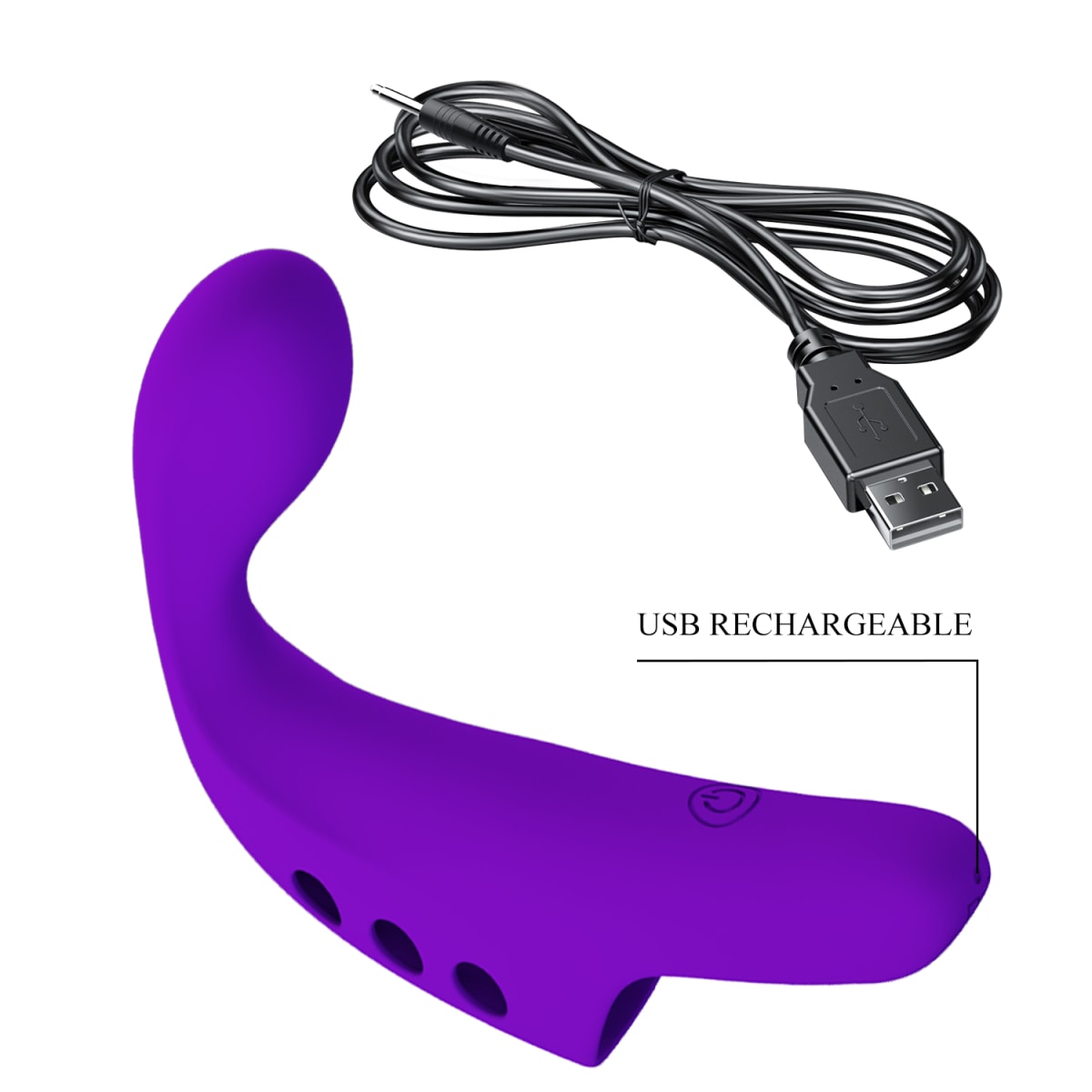 Vibrador para dedo Gorgon morado - Recargable3
