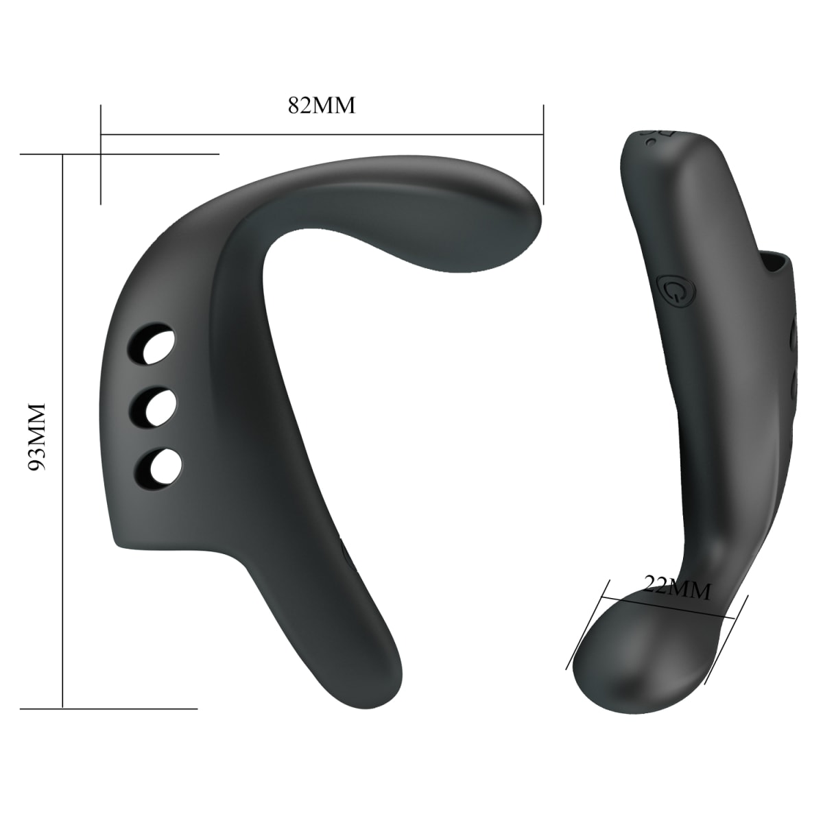 Vibrador para dedo Gorgon negro - Recargable2