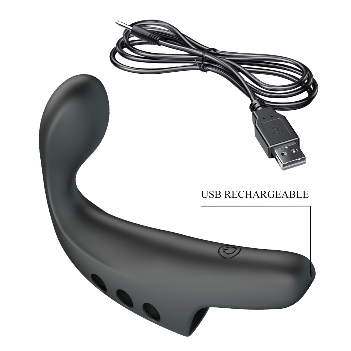 Vibrador para dedo Gorgon negro - Recargable4