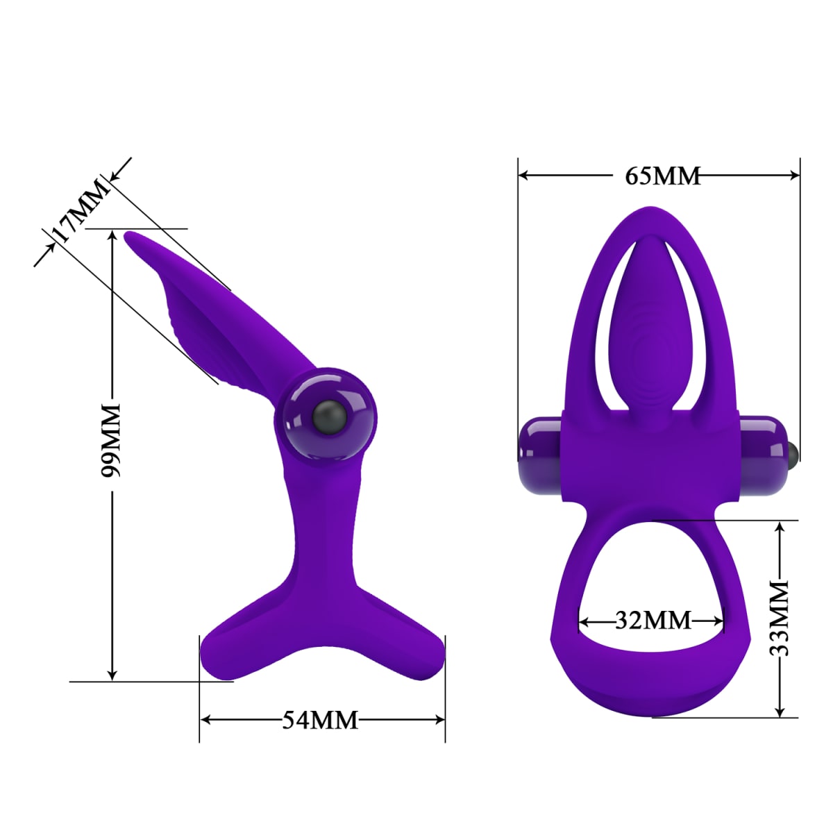 Anillo vibrador de silicona azul 23