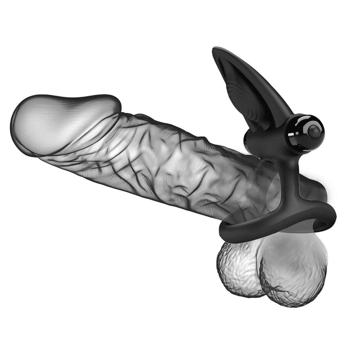 Anillo vibrador de silicona negro 31