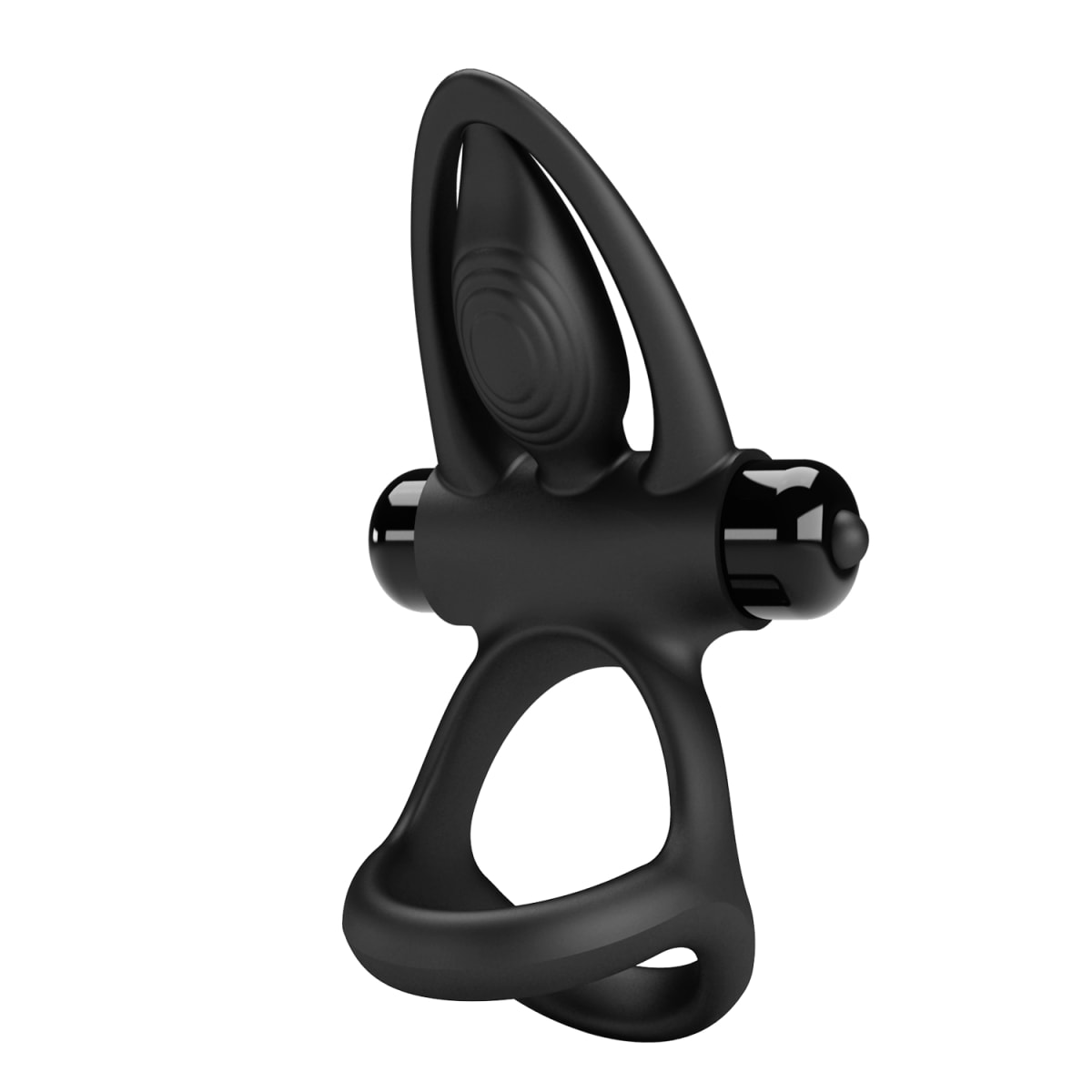 Anillo vibrador de silicona negro 32