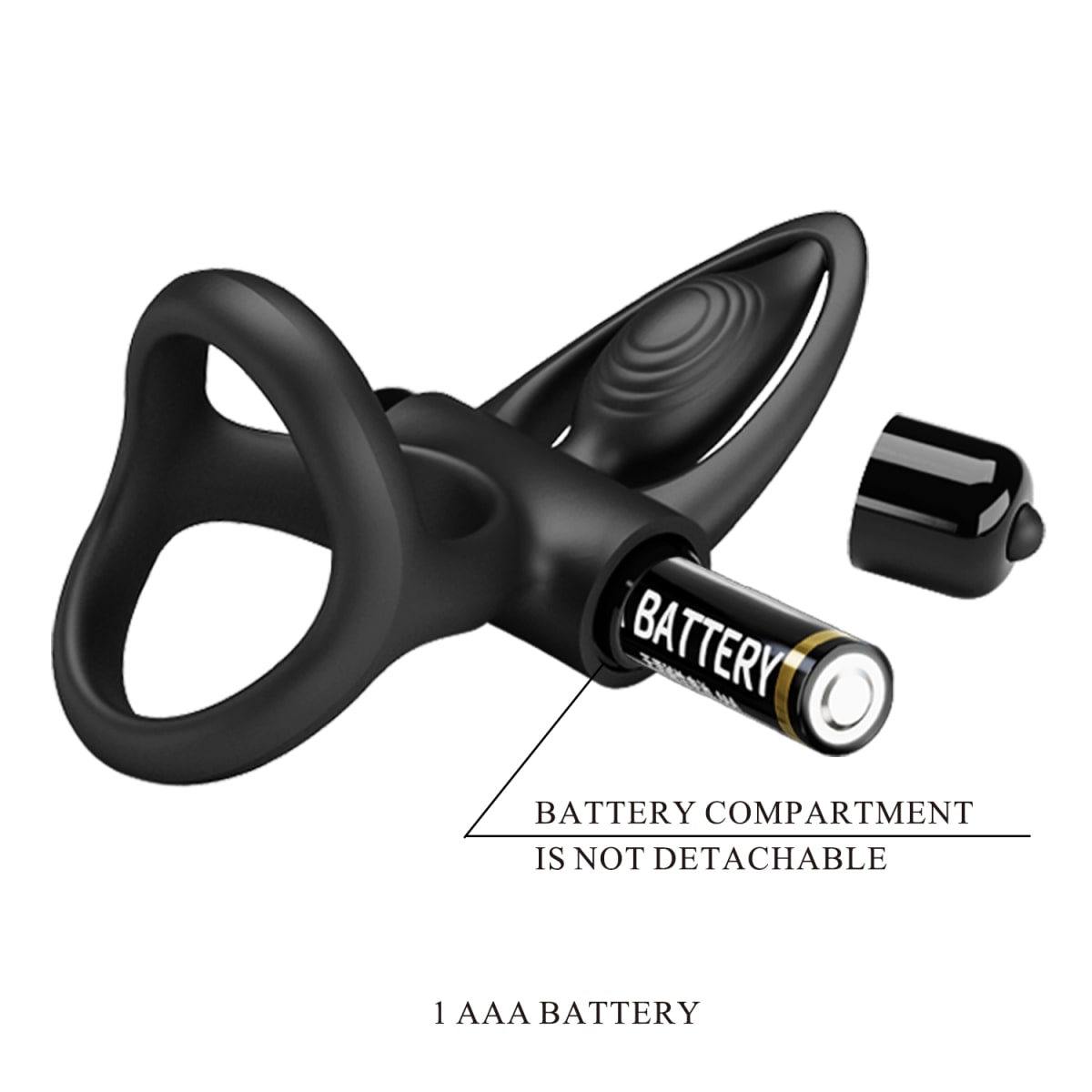 Anillo vibrador de silicona negro 34