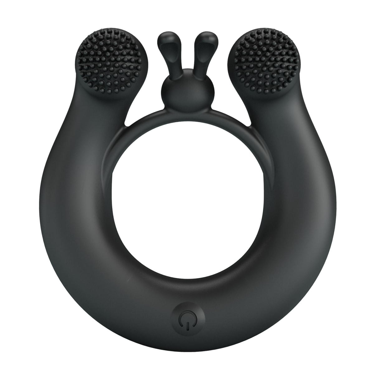 Anillo vibrador de silicona negro - Recargable1