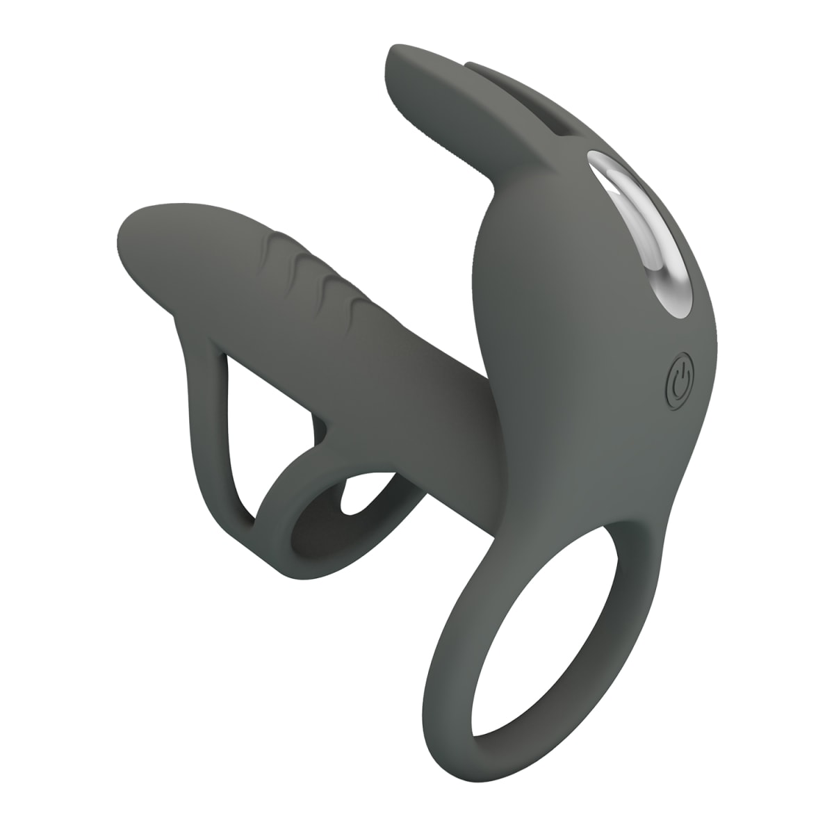 Anillo vibrador de silicona gris - Recargable 21
